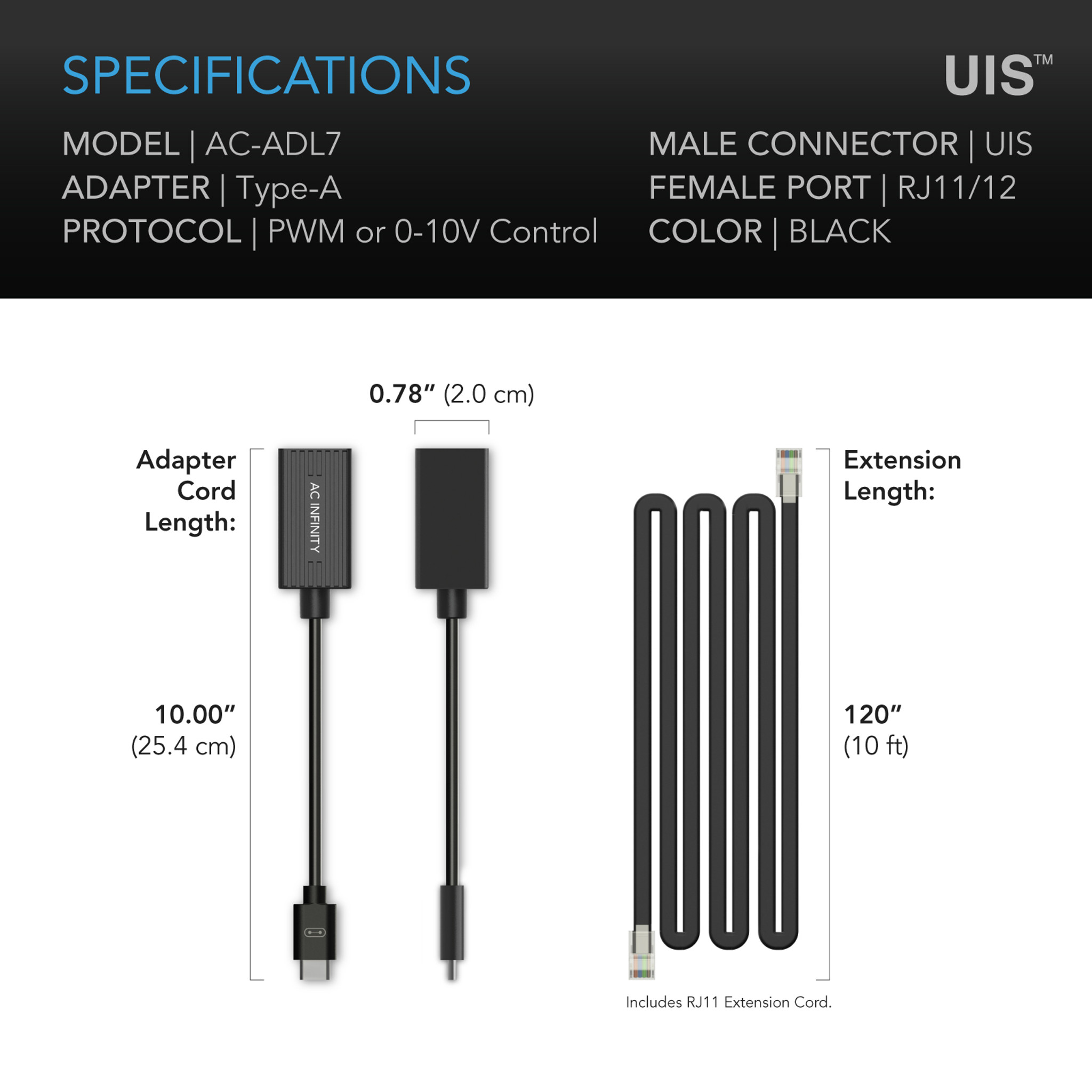 UIS Lighting Adapter Type-A, for RJ11/12 Connector Lights with PWM or 0-10V Dimmers - Image 6