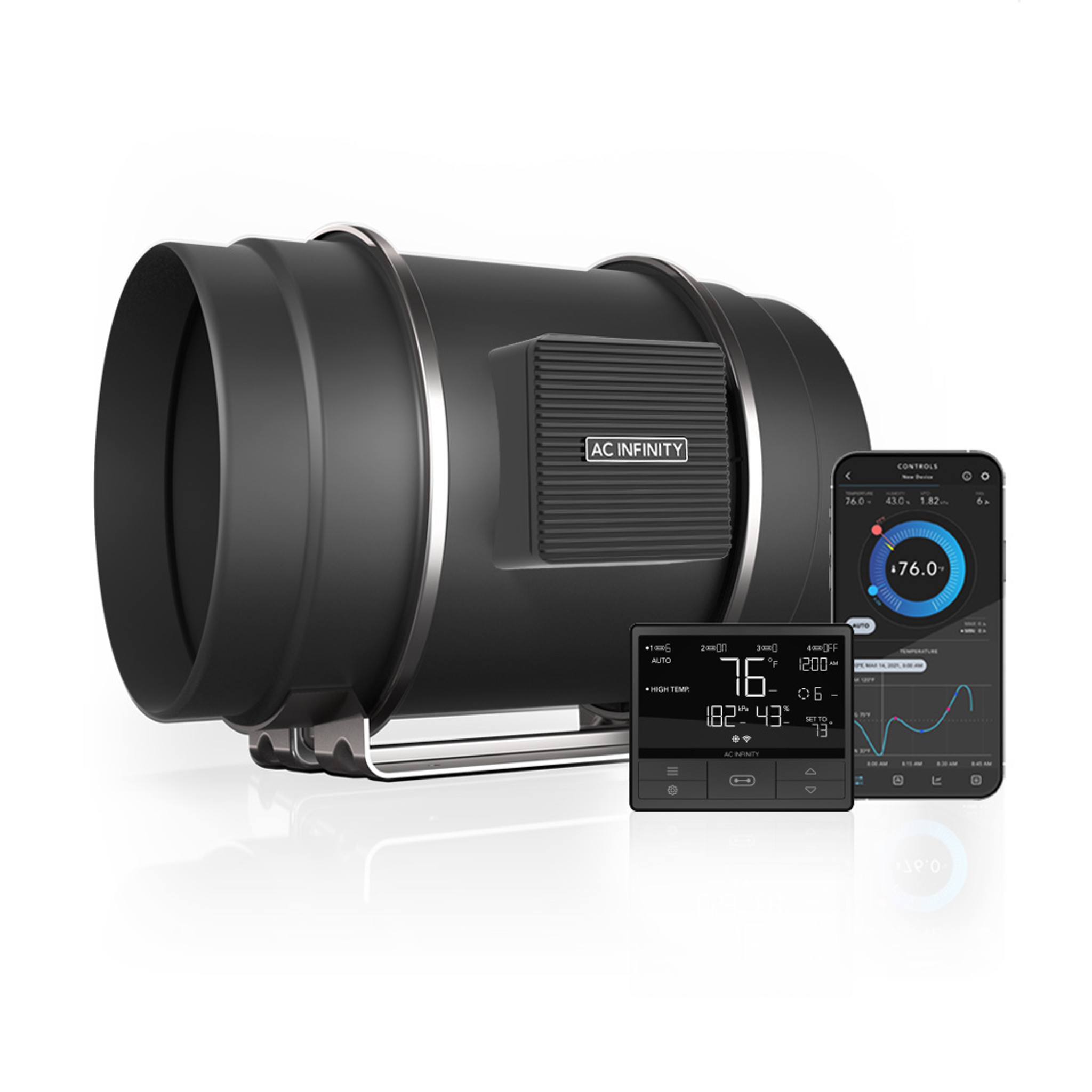 CLOUDLINE T4, Quiet Inline Fan 4" with Temperature Humidity VPD Controller