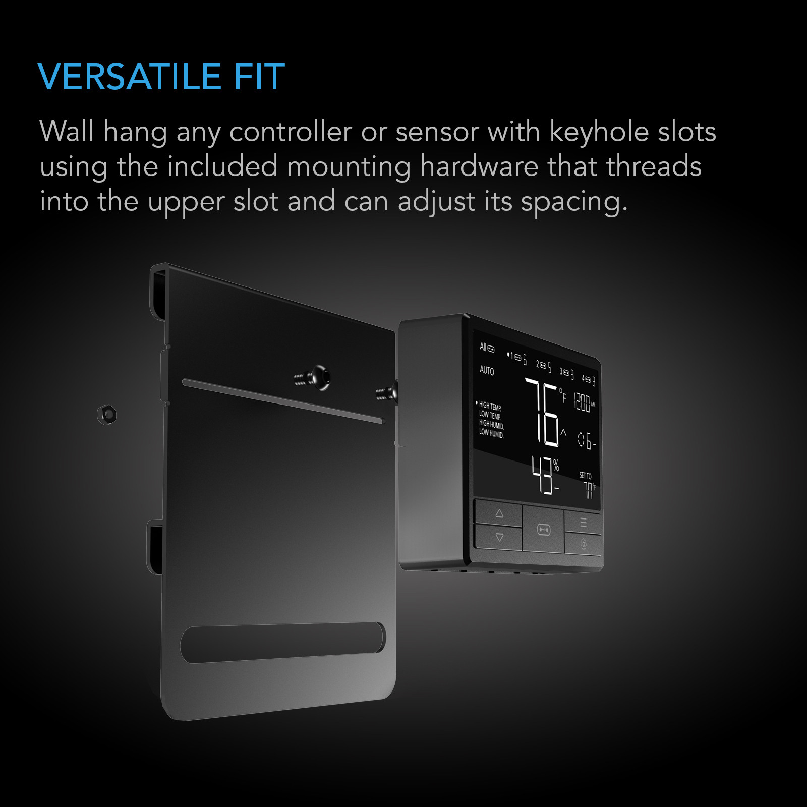 Grow Tent Mounting Plate, Steel, Powder Coat Black, 5" x 6" - Image 4